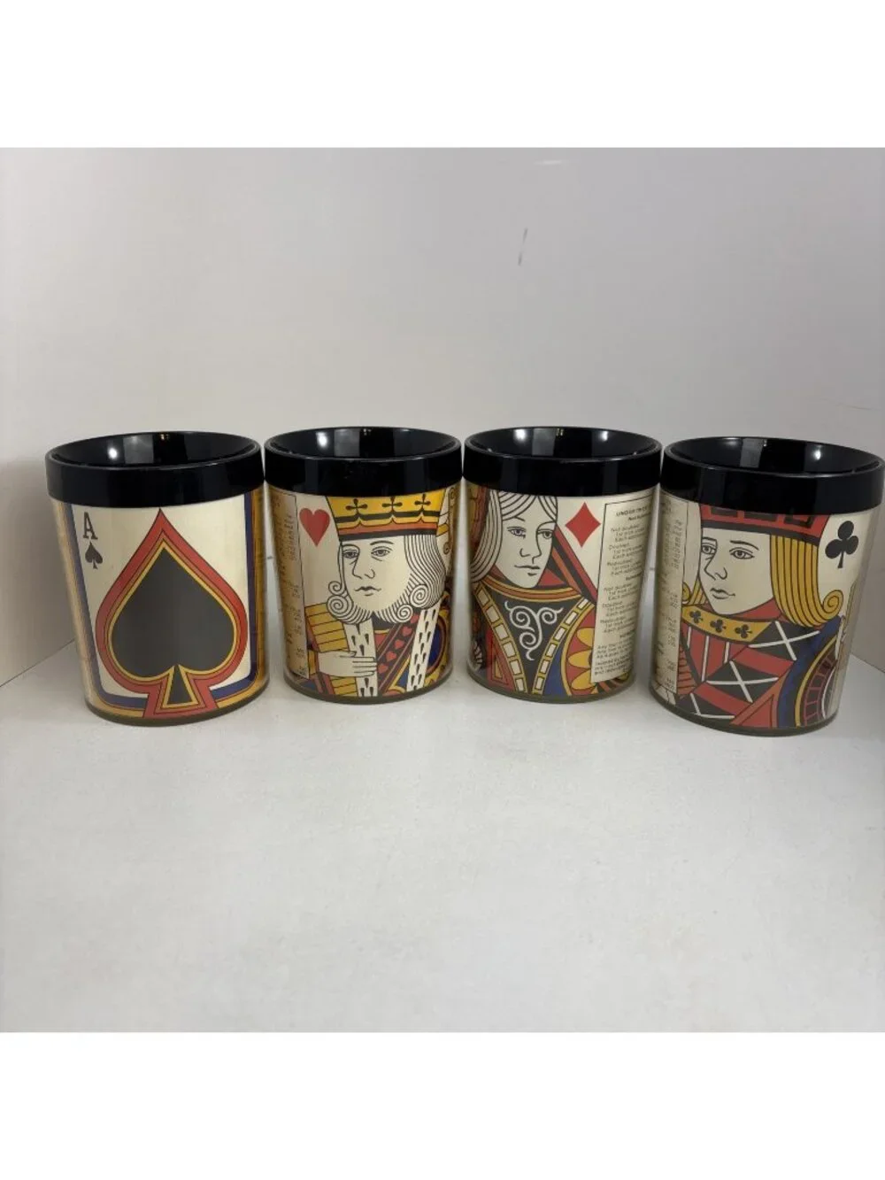 Thermo-serv Bridge Card Game Rules Cups 4 Ace King Queen Jack Plastic 1976 Vtg